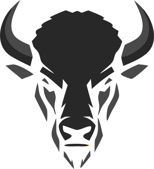 Buffalo Hustle bison emblem logo